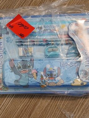 Lilo & Stitch Blue Kids Pencil Case Set